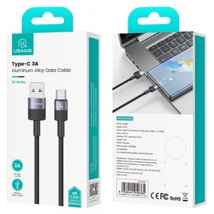 کابل شارژ USB به Type-C یوسمز مدل SJ718 طول 1.2 متر توان 3 آمپر
