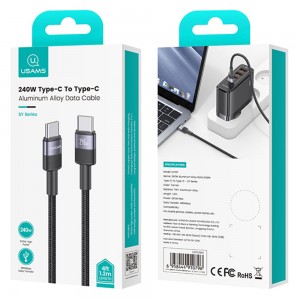 کابل شارژ USB-C به USB-C یوسمز مدل SJ727  طول 1.2 متر توان 240 وات
