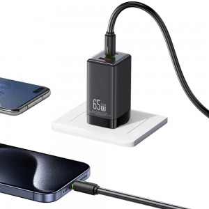 کابل شارژ USB-C به USB-C یوسمز مدل SJ734  طول 1 متر توان 60 وات
