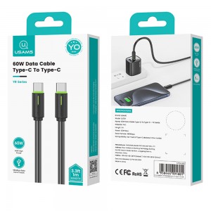 کابل شارژ USB-C به USB-C یوسمز مدل SJ734  طول 1 متر توان 60 وات