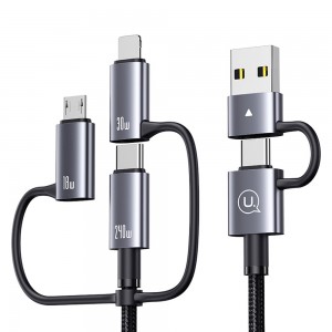 کابل شارژ سه سر یوسمز SJ737 طول 1.2 متر توان 240 وات