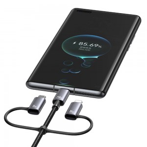 کابل شارژ سه سر یوسمز SJ737 طول 1.2 متر توان 240 وات