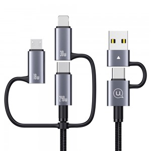 کابل شارژ سه سر یوسمز SJ737 طول 1.2 متر توان 240 وات