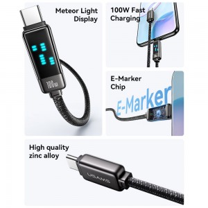 کابل شارژ USB-C به USB-C یوسمز مدل SJ744  طول 1.2 متر توان 100 وات