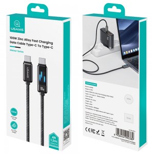 کابل شارژ USB-C به USB-C یوسمز مدل SJ744  طول 1.2 متر توان 100 وات