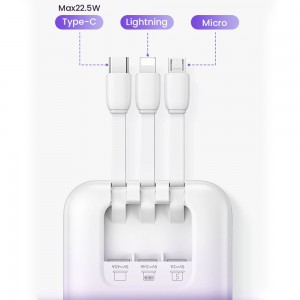 پاوربانک یوسمز مدل CD193 ظرفیت 10000 توان 22.5 وات با کابل متصل