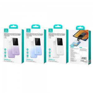 پاوربانک یوسمز مدل CD193 ظرفیت 10000 توان 22.5 وات با کابل متصل