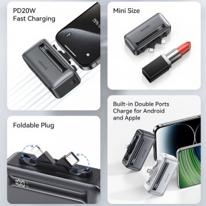پاوربانک یوسمز مدل CD233 ظرفیت 4500 توان 20 وات با کابل متصل