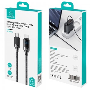 کابل شارژ USB-C به USB-C یوسمز مدل SJ742  طول 1.2 متر توان 100 وات