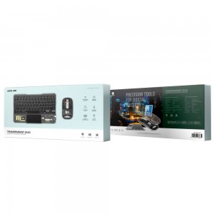 کیبورد و ماوس بی سیم شفاف گرین لاین مدل Green Lion Transparent Duo