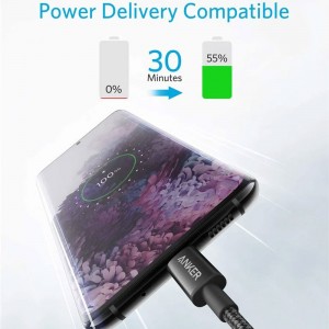 کابل شارژ USB-C به USB-C انکر مدل Ultra-Durable A8752 طول 0.9 متر توان 60 وات
