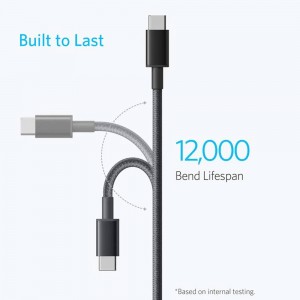 کابل شارژ USB-C به USB-C انکر مدل Ultra-Durable A8753 طول 1.8 متر توان 60 وات