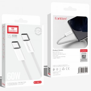 کابل شارژ USB-C به USB-C ارلدام مدل EC-196C-C طول 1 متر توان 60 وات