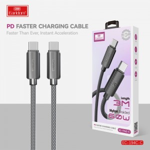 کابل شارژ USB-C به USB-C ارلدام مدل EC-194C-C طول 3 متر توان 60 وات