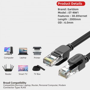 کابل شبکه ارلدام Cat6 مدل NW1 طول 2 متر