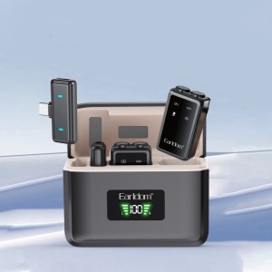 میکروفون یقه‌ای بی سیم ارلدام مدل MC14 دوکاربره تایپ سی و لایتنینگ