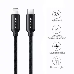 شارژر دیواری دو پورت مک دودو CH-7231 توان 20 وات با کابل تایپ سی به لایتنینگ