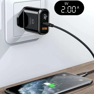 شارژر دیواری دو پورت مک دودو CH-7231 توان 20 وات با کابل تایپ سی به لایتنینگ