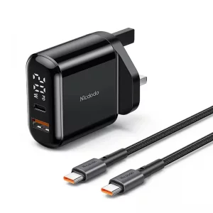 شارژر دیواری دو پورت مک دودو CH-7232 توان 20 وات با کابل تایپ سی به تایپ سی