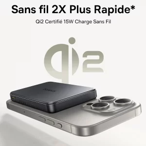 پاوربانک مگنتی بیسوس مدل Airpow II Qi2 P10080000123-00 ظرفیت 10000 توان 22.5 وات