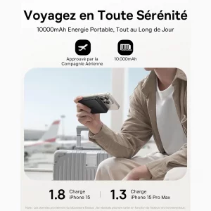 پاوربانک مگنتی بیسوس مدل Airpow II Qi2 P10080000123-00 ظرفیت 10000 توان 22.5 وات