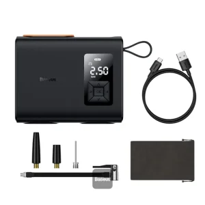 پمپ باد و چراغ قوه شارژی بیسوس مدل Mega Dual Cylinder BS-CG007