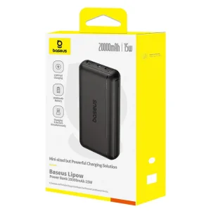 پاوربانک بیسوس مدل Lipow PPBY-2W15NG ظرفیت 20000 توان 15 وات