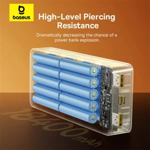 پاوربانک بیسوس مدل LiFePO4 PPLP184 ظرفیت 18400 میلی آمپر توان 20 وات