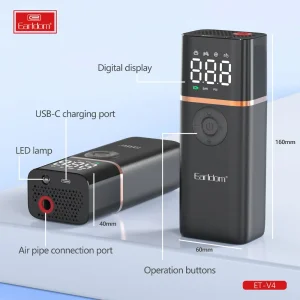 پمپ باد و چراغ قوه شارژی ارلدام مدل Earldom ET-V4