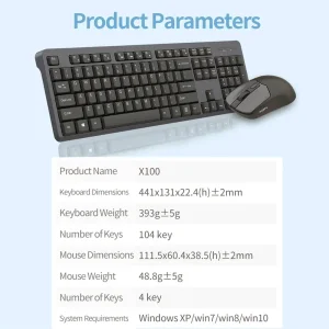 کیبورد و ماوس بی سیم مافی مدل Mofii X100