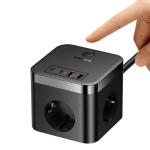 شارژر رومیزی بیسوس Power Combo Cube PowerStrip BPS30-3E توان 30 وات