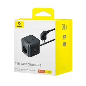 شارژر رومیزی بیسوس Power Combo Cube PowerStrip BPS30-3E توان 30 وات