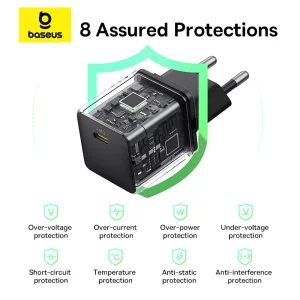 شارژر دیواری بیسوس Palm CCZC20CE توان 20 وات با کابل تایپ سی