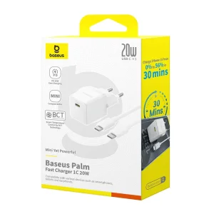 شارژر دیواری بیسوس Palm CCZC20CE توان 20 وات با کابل تایپ سی