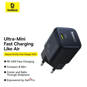 شارژر دیواری بیسوس PicoGo مدل CCGAN45CE توان 45 وات
