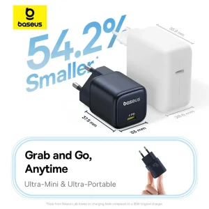 شارژر دیواری بیسوس PicoGo مدل CCGAN45CE توان 45 وات