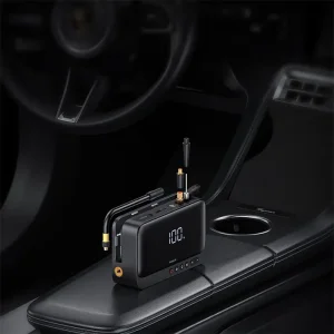 جامپ استارتر، کمپرسور باد و پاوربانک بیسوس BS-CH013 با ظرفیت 6000 میلی آمپر