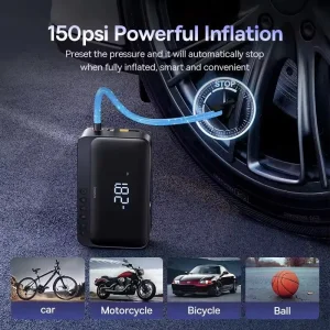 جامپ استارتر، کمپرسور باد و پاوربانک بیسوس BS-CH013 با ظرفیت 6000 میلی آمپر