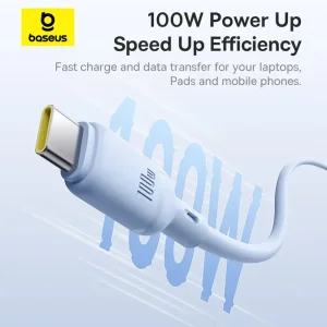 کابل شارژ USB به Type-C بیسوس مدل Silky P10377703113-01 طول 2 متر توان 100 وات