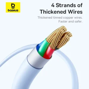 کابل شارژ USB به Type-C بیسوس مدل Silky P10377703113-01 طول 2 متر توان 100 وات