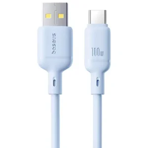 کابل شارژ USB به Type-C بیسوس مدل Silky P10377703113-01 طول 2 متر توان 100 وات