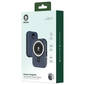 پاوربانک مگ سیف گرین لاین مدل Monaco ظرفیت 10000 میلی آمپر ساعت توان 20 وات