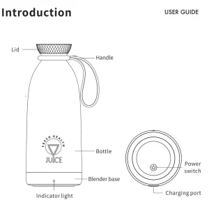 مخلوط کن و شیکر شارژی شیائومی Fruit Blender مدل Y03 گنجایش 0.5 لیتر
