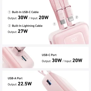 پاوربانک انکر Zolo مدل A1681 ظرفیت 20000 میلی آمپر توان 30 وات