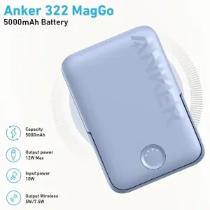 پاوربانک بی سیم انکر MagGo مدل A1618 ظرفیت 5000 توان 12 وات