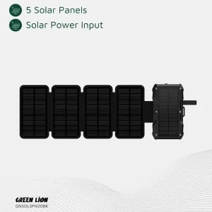 پاوربانک خورشیدی Solar 5-Panel گرین لاین ظرفیت 20000 میلی آمپر ساعت توان 20 وات