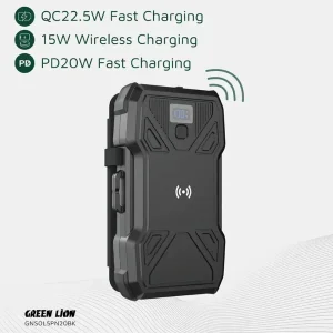 پاوربانک خورشیدی Solar 5-Panel گرین لاین ظرفیت 20000 میلی آمپر ساعت توان 20 وات