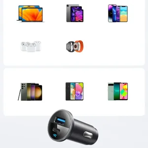 شارژر فندکی انکر 323 مدل A2735 دو پورت 52.5 وات