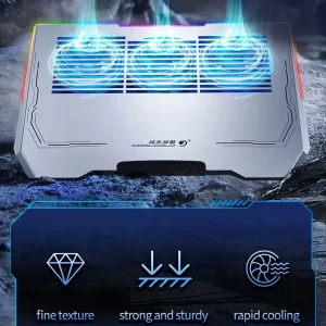پایه نگهدارنده گیمینگ لپ تاپ کول کلد مدل K42 با 3 فن