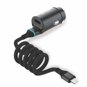 شارژر فندکی 45 وات گرین لاین مدل GL-318 GNCC45WPDLGBK با کابل لایتنیگ